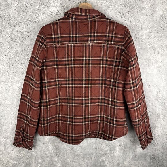 Dickies Rust Red Plaid Quilted Lined Shirt Jacket Shacket Womens Medium - Picture 5 of 6
